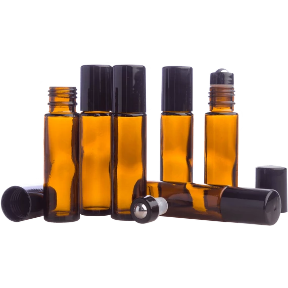 doTERRA 10 ml-es borostyánszínű roll-on üvegek – 6 db-os csomag